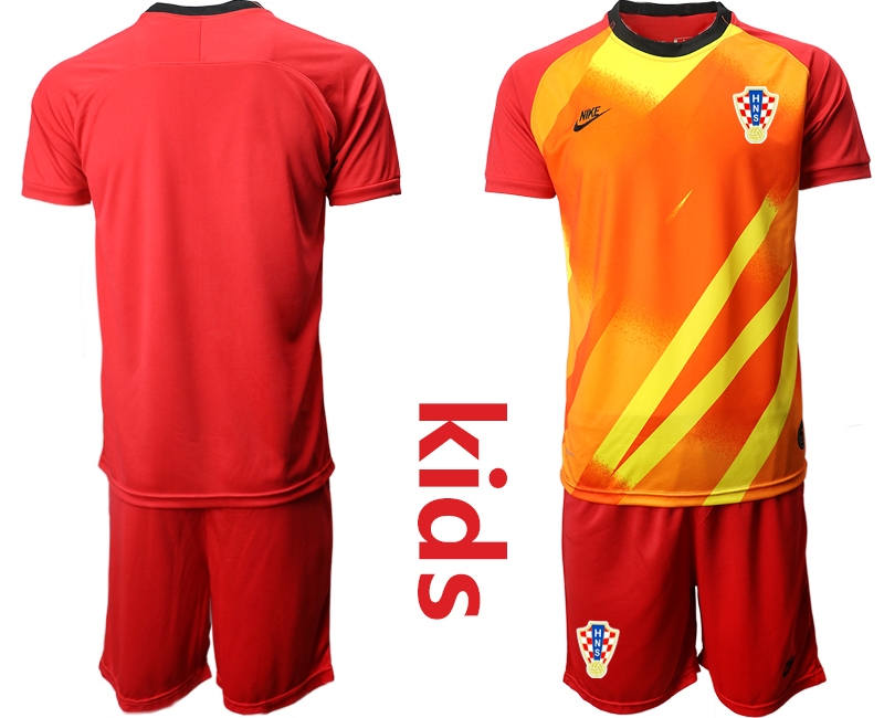 Youth 2021 European Cup Croatia red goalkeeper Soccer Jersey1->croatia jersey->Soccer Country Jersey